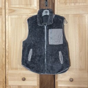 Fuzzy Gray Vest